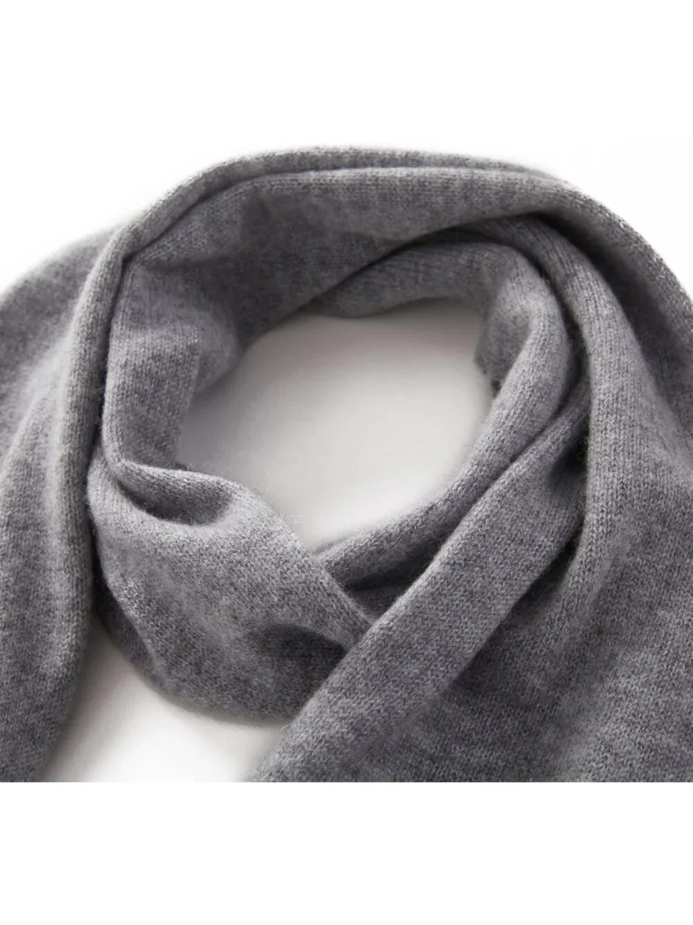 Luxurious 100% Cashmere Green Knitted Scarf Shawl - Soft, Warm, Plant-Dyed for